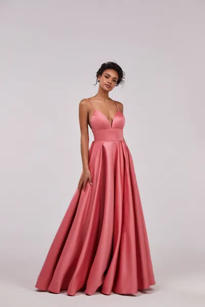 Milla Coral Spaghetti Strap Ball Dress With Open Back In Pink