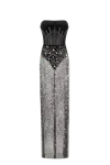 Milla Crystal-covered Fabulous Black Maxi Dress In Black