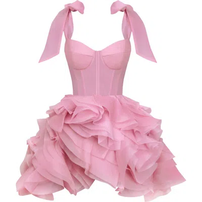 MILLA MILLA DANCEABLE MINI WITH RUCHED FLOWER APPLIQUES