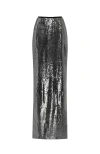 Milla Dramatic Fitted Sequinned Gray Maxi Skirt In Gray