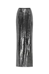 Milla Dramatic Fitted Sequinned Gray Maxi Skirt In Gray