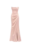 Milla Fancy Satin Misty Rose Maxi Dress, Garden Of Eden In Pink