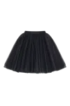 Milla Gathered Organza Mini Skirt In Black, Xo Xo In Black