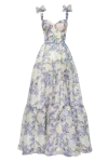 Milla Hydrangea Tender Floral Maxi Tie-strap Dress In Multi Color