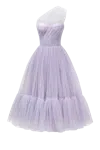 Milla Lavender One-shoulder Cocktail Tulle Dress In Purple