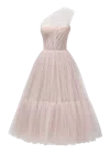 Milla Misty Rose One-shoulder Cocktail Tulle Dress In Pink