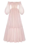 Milla Misty Rose Sheer Sleeves Maxi Tulle Dress In Pink