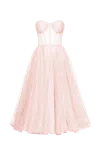 Milla Misty Rose Strapless Puffy Midi Tulle Dress In Pink
