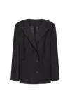Milla Panache Black Single-breasted Blazer, Xo Xo In Black