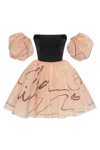 MILLA PUFFY MINI DRESS WITH MILLA'S SIGNATURE, XO XO