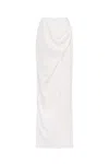 Milla Refined Fitted White Maxi Skirt With A Slit In White