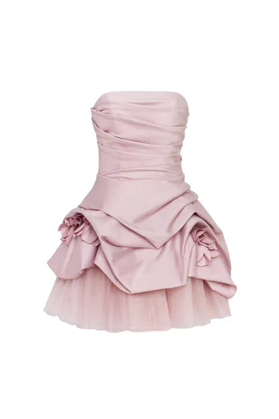 Milla Rosette Mini Dress In Misty Rose, Glow-up