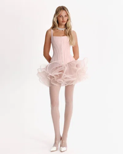 Milla Sculptural Flower-like Pink Mini Skirt
