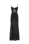 Milla Sensational Black Maxi On Spaghetti Straps Covered In Sequins In Black