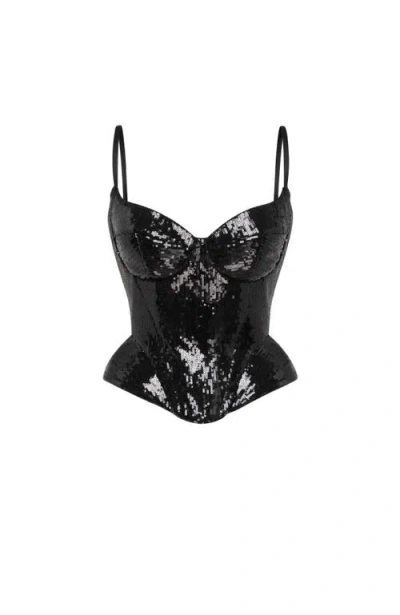 MILLA MILLA SENSATIONAL SPAGHETTI STRAPS SEQUINED CORSET