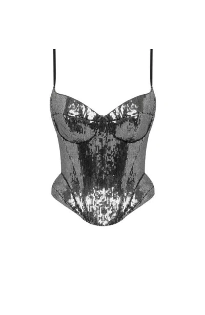 MILLA MILLA SENSATIONAL SPAGHETTI STRAPS SEQUINED CORSET