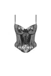Milla Sensational Spaghetti Straps Sequined Gray Corset In Gray