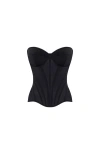 Milla Smart Heart-shaped Low-waist Black Fitted Corset In Black