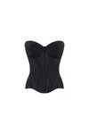 Milla Smart Heart-shaped Low-waist Black Fitted Corset In Black