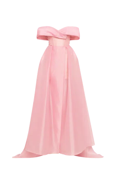 Milla Sophisticated Off-the-shoulder Misty Rose Maxi Dress, Garden Of Eden In Pink
