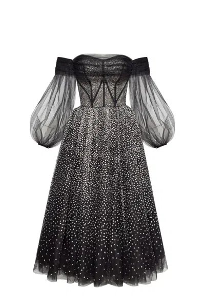Milla Sparkly Midi Dress In Black