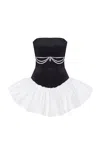 Milla Swan-like Mini Corset Dress, Glow-up In Black