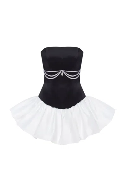 Milla Swan-like Mini Corset Dress, Glow-up In Black