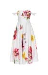 Milla Tea-length Ivory Floral Dress, Glow-up In Ivory Floral
