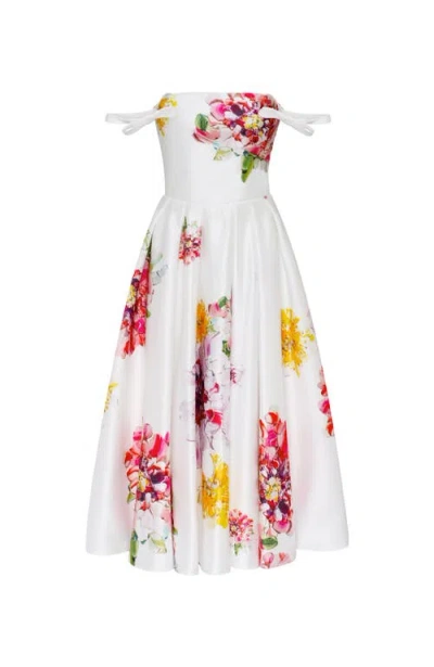 MILLA MILLA TEA-LENGTH FLORAL DRESS