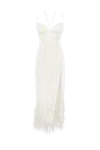 Milla White Cocktail Dress Decorated With Feathers, Xo Xo In White