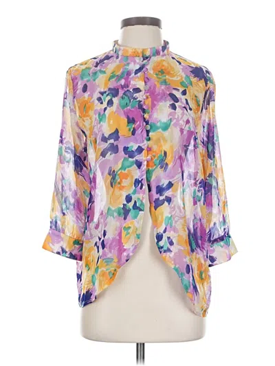 Pre-owned Millau 3/4 Sleeve Blouse In Purple