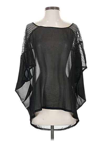 Pre-owned Millau 3/4 Sleeve Top Black Square Neckline Tops