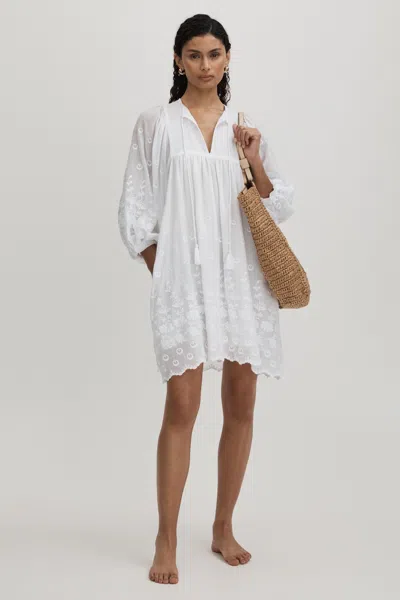 Mille Daisy Long Sleeve Dress In White