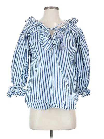 Pre-owned Mille 3/4 Sleeve Blouse In Blue