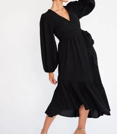 Mille Adele Dress In Black Georgette