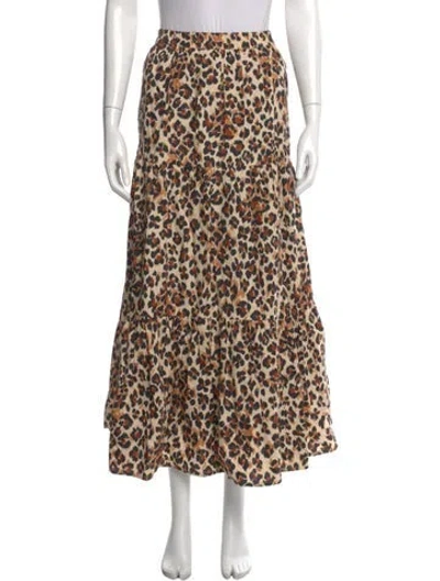 Pre-owned Mille Animal Print Midi Length Skirt W/ Tags In Neutral