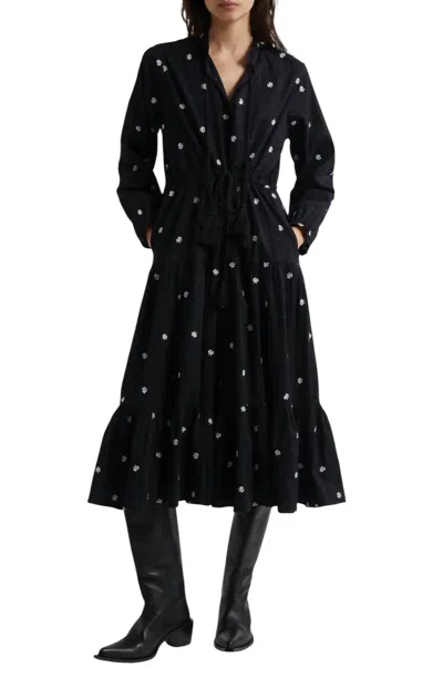 Mille Astrid Floral Long Sleeve Cotton Dress In Debut