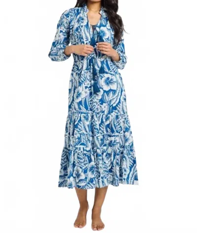Mille Astrid Midi Dress In Blue Hibiscus