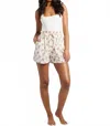 Mille Cary Short In Rose Block Print In White