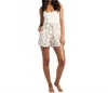 Mille Cary Short In Rose Block Print In White