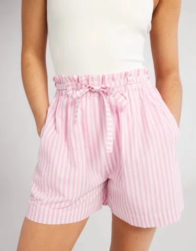 Mille Cary Stripe Short In Bubblegum In Pink