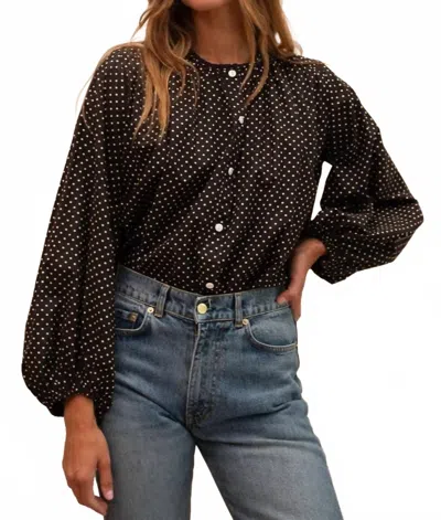 Mille Cecily Top In Polka Dot In Black
