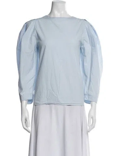 Pre-owned Mille Crew Neck Long Sleeve Top In Blue