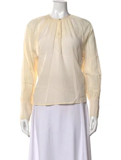 Pre-owned Mille Crew Neck Long Sleeve Top In Neutrals