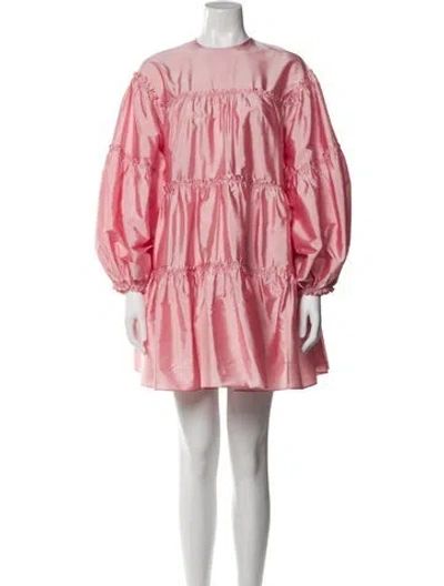 Pre-owned Mille Crew Neck Mini Dress In Pink