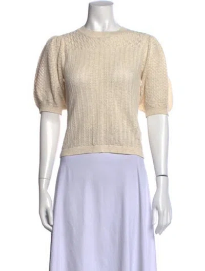 Pre-owned Mille Crew Neck Short Sleeve Top In Neutrals