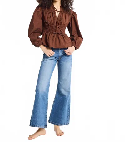 Mille Ella Top In Chocolate In Burgundy