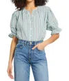 Mille Fayette Top In Seaglass Stripe In Multi