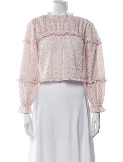 Pre-owned Mille Floral Print Crew Neck Top In Multi