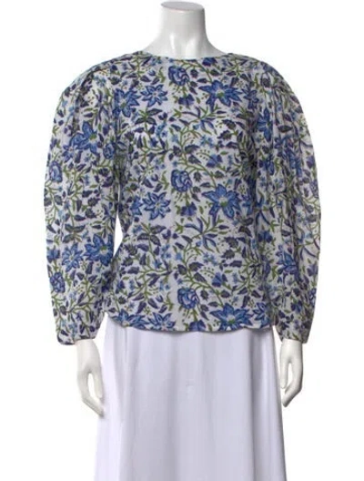 Pre-owned Mille Floral Print Crew Neck Top In Pink